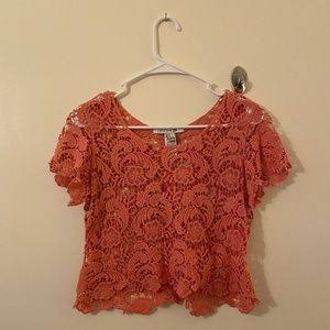 Lace crop T-shirt